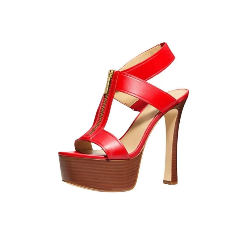 MICHAEL KORS Berkley Strap Sandals 13cm Women's Red-3