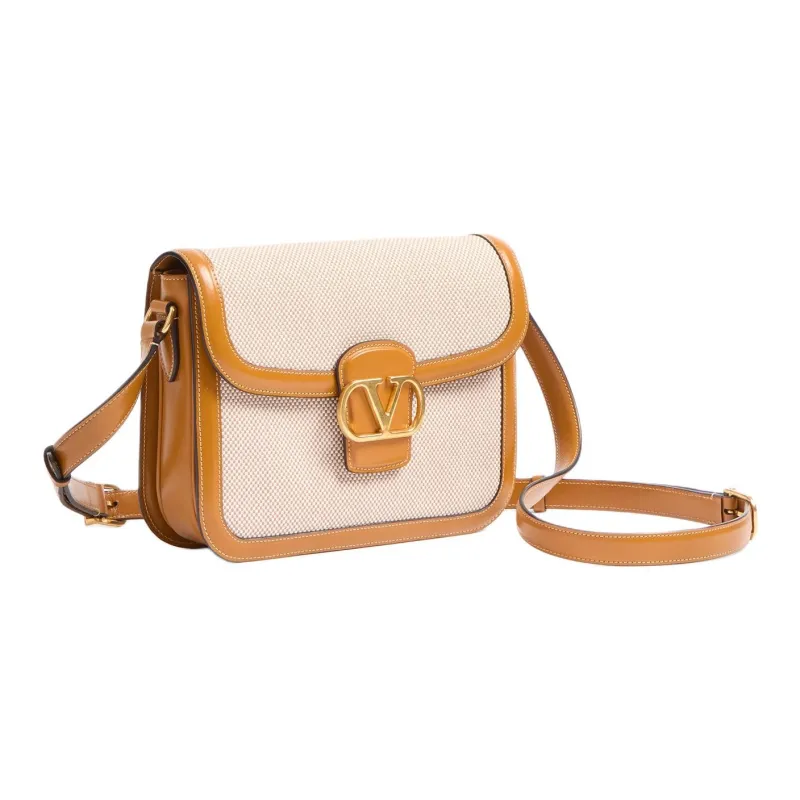 Valentino GARAVANI Canvas Bag Shoulder Bag Crossbody Bag Men's Beige & Gold Brown-1