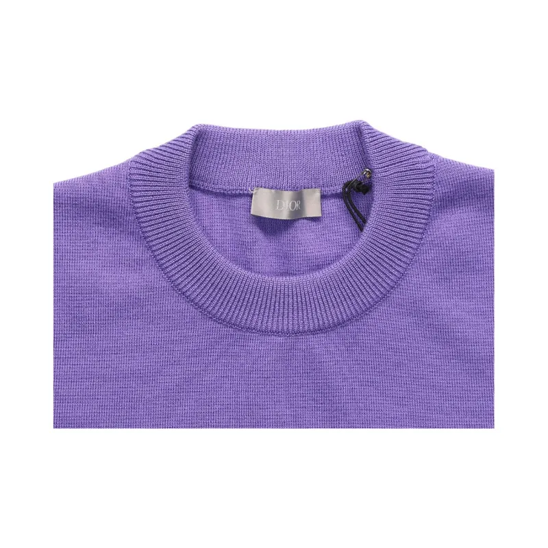 DIOR Quarterly New Products Sweaters Men Black Purple Multicolor-4