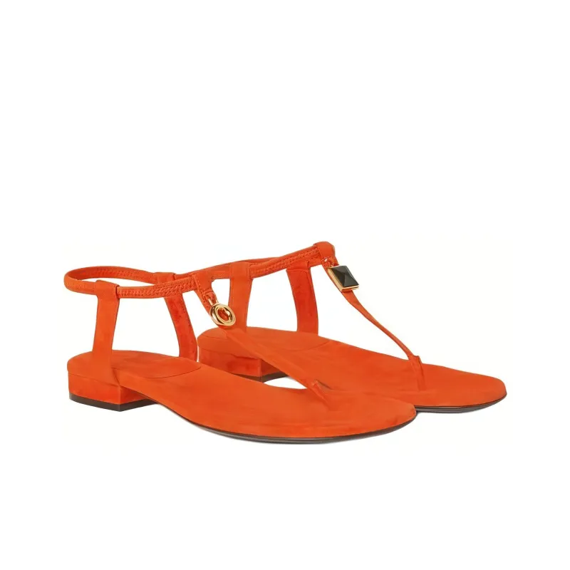 Loro Piana One Strap Sandals Women's Orange-2