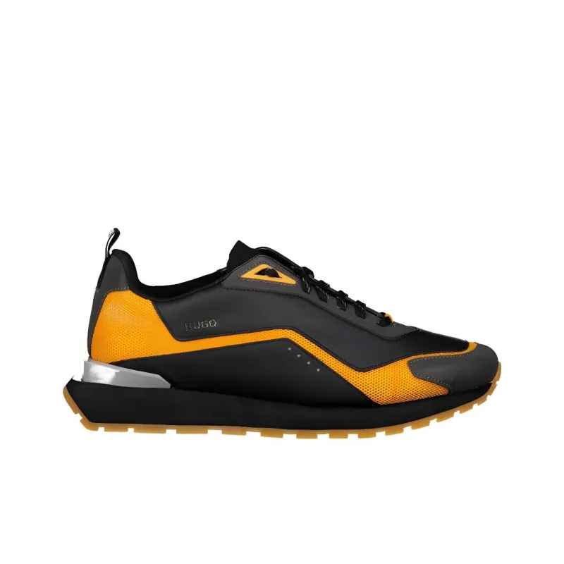 HUGO BOSS Wear-Resistant Low-Top Casual Shoes Men's Black Orange-1