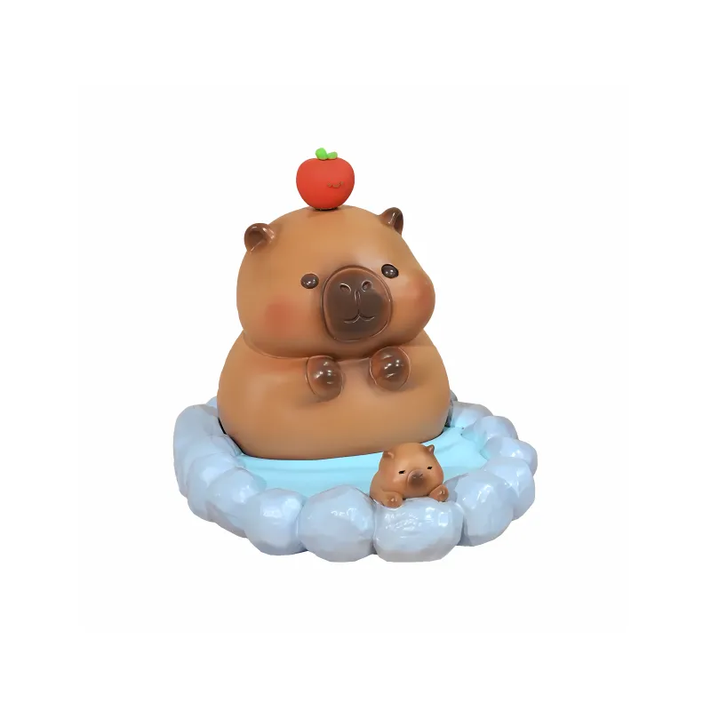 JOYAL Phone Stands Bubble Bath Kapibara Resin Ornament Cute Cartoon Lazy Person Desktop Streaming Tool Flat Swipe Drama-6