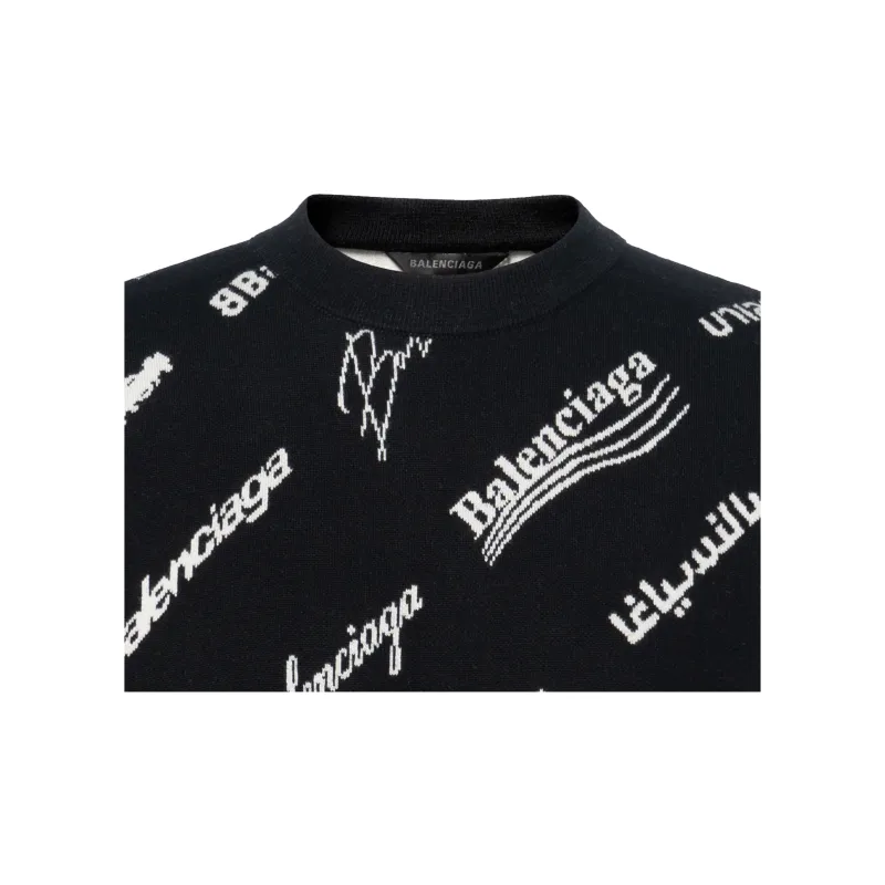 Balenciaga Logo Print Crewneck Sweater-8