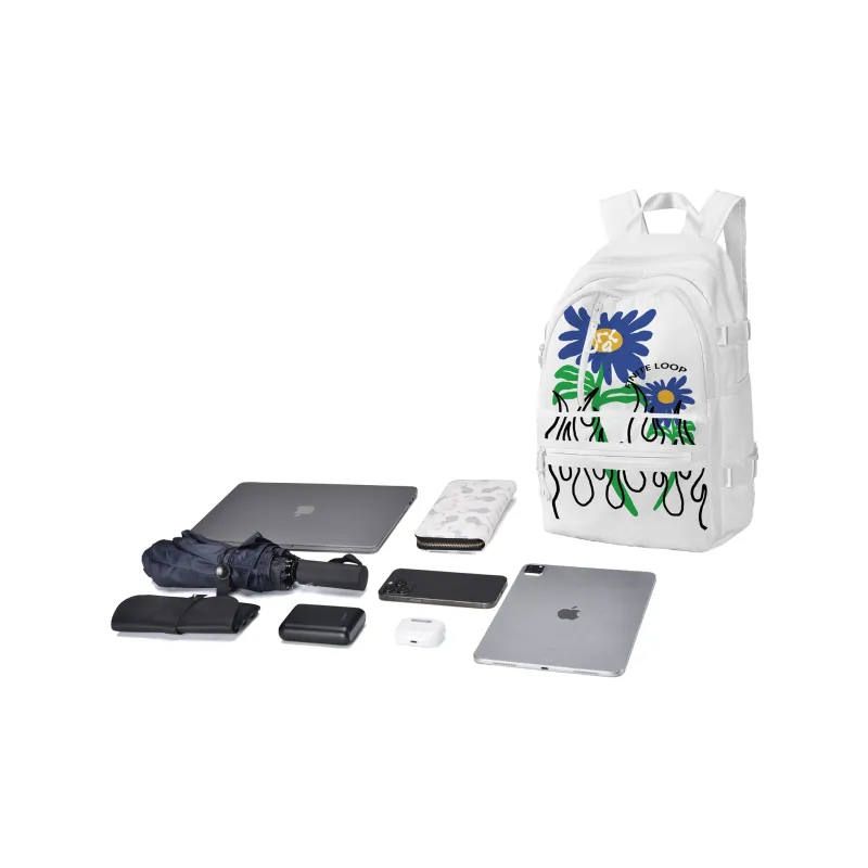 FINITE LOOP Recycled Material Backpack Regular Unisex White-5