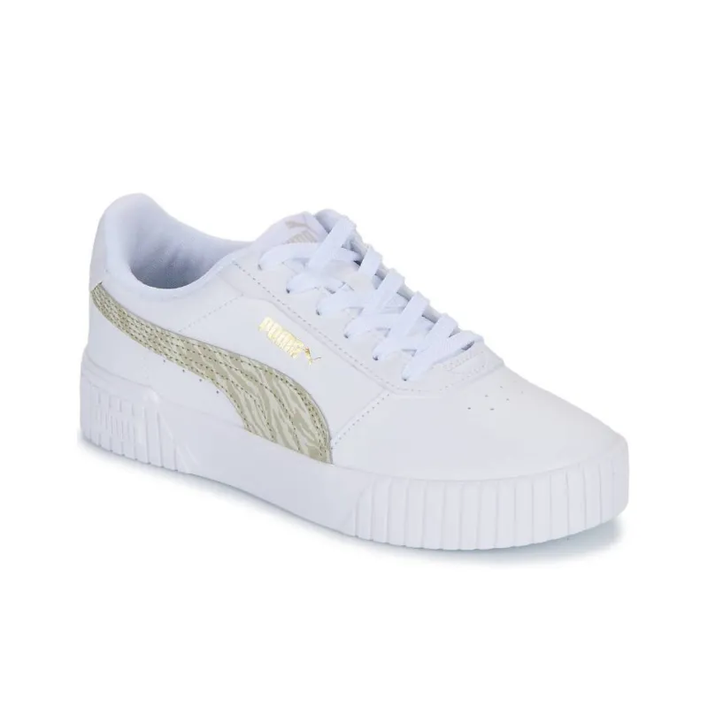 PUMA Carina 2.0 Anti-Slip Wear-Resistant Low-Top Kids' Skateboarding Shoes White Teenagers-2