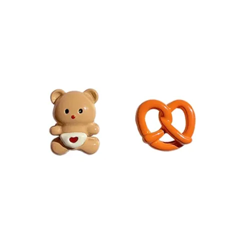Muyan Alloy Bear Toast Stud Earrings Women's-0