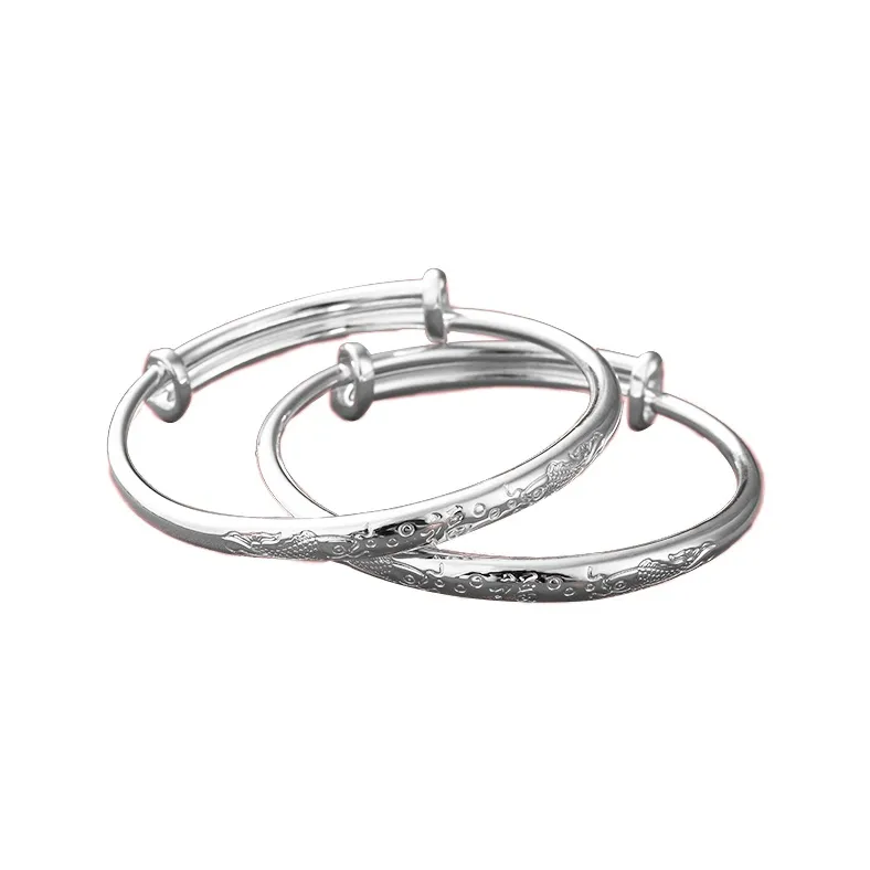 LAOYINJIANG S999 Fine Silver Bangles Kids'-0