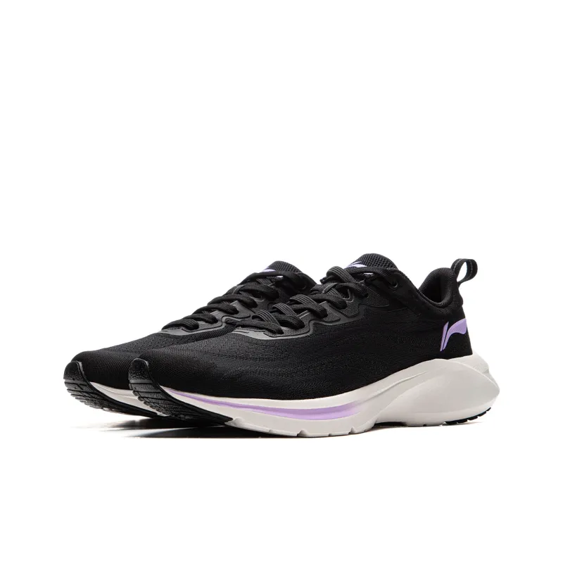 LiNing YunQue Anti Slip Wear Resistant Low Top Casual Running Shoes Women's Black Purple-2