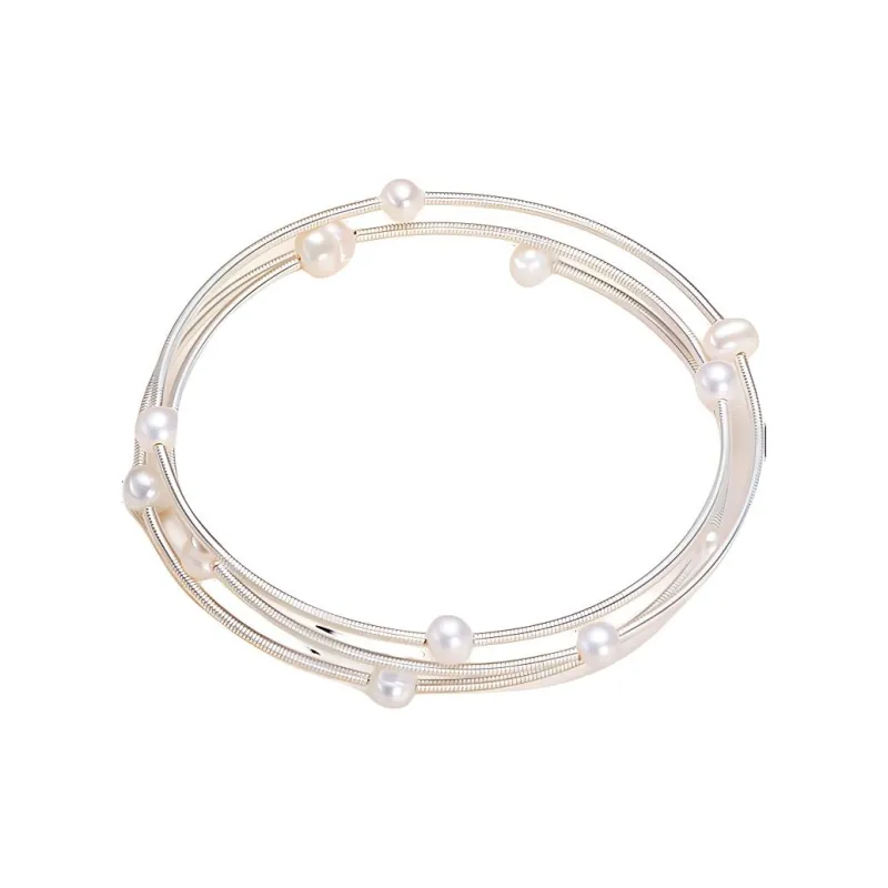 HENGSHENG Freshwater Pearl Bangles Women's-4