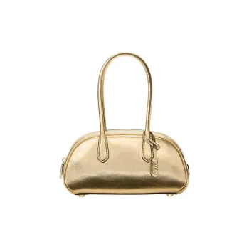 MICHAEL KORS Metal Leather One Shoulder Handbag Small Size Women's Gold