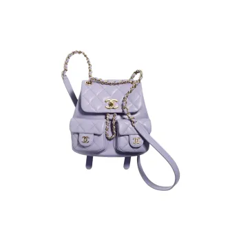 CHANEL Duma Embossed Calfskin With Metal Accents Backpack Small Size Women's Taro Purple