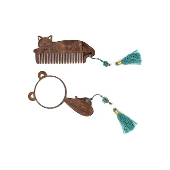 XIBI Brown Little Nemesis Mirror Comb Hairdressing Tools Straight Hair