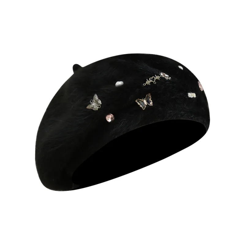 BANDICOOT Rabbit Fur Berets Women's-1