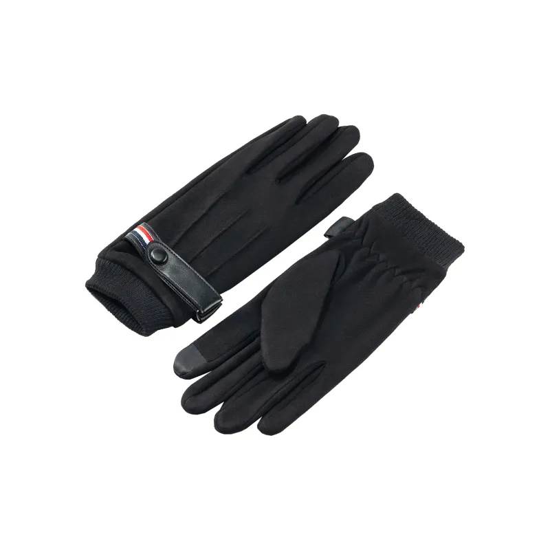 Shanghai Story Polyester Knit Gloves Men's Black-2
