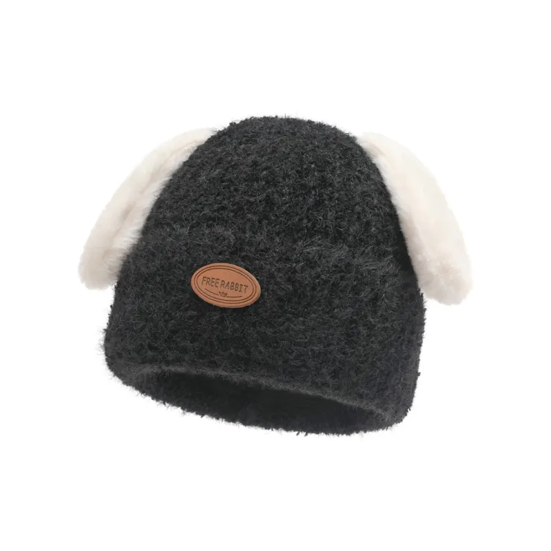 FREE RABBITⅡ Thickened And Fleece Lined Warm Pullover Knitted Hat Casual Cartoon Beanie Unisex-5