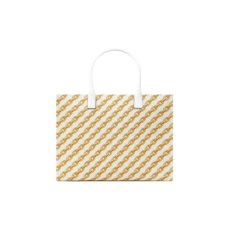 VERSACE La Medusa Cotton Tote Bag Shopping Bag Handbag Large Size Women's Gold & White-2