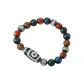 Colored Glaze Fold Line 2 Eye Dzi Bead Beaded Bracelet