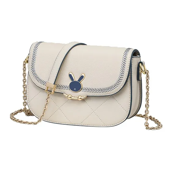 MILLIE'S Cow Leather Patchwork Synthetic Leather Shoulder Bag Crossbody Bag Regular Women's Ecru-2