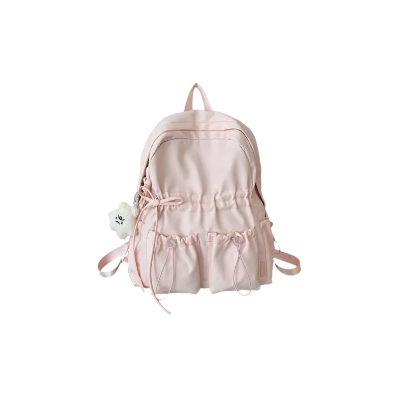 BRABOSTON Nylon Backpack Unisex Black/Ecru/Yellow/Gray/Pink/Light Blue-3