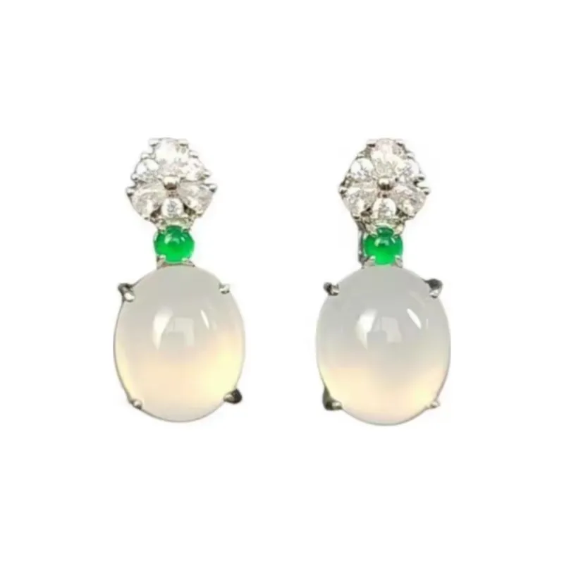 Grace Chalcedony Jade Earrings Women's-3