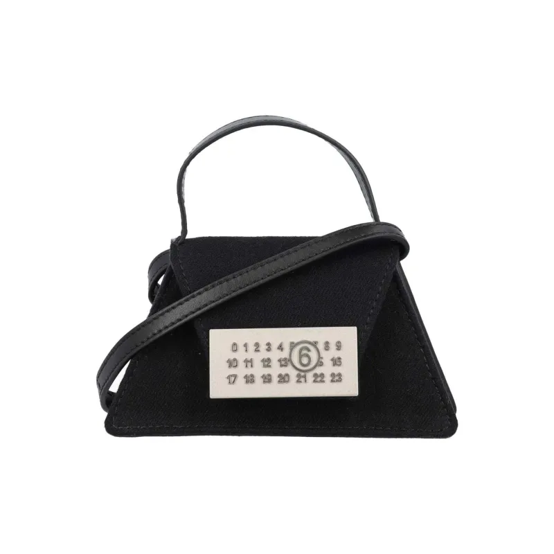 MM6 Maison Margiela Leather Shoulder Bag, Crossbody Bag, Handbag Mini Women's Black-0
