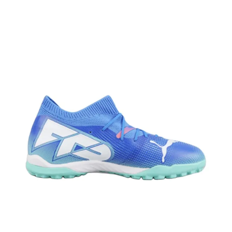 PUMA FUTURE 7 Anti Slip Wear Resistant Mid Top Kids' Soccer Shoes Blue Teenagers-1
