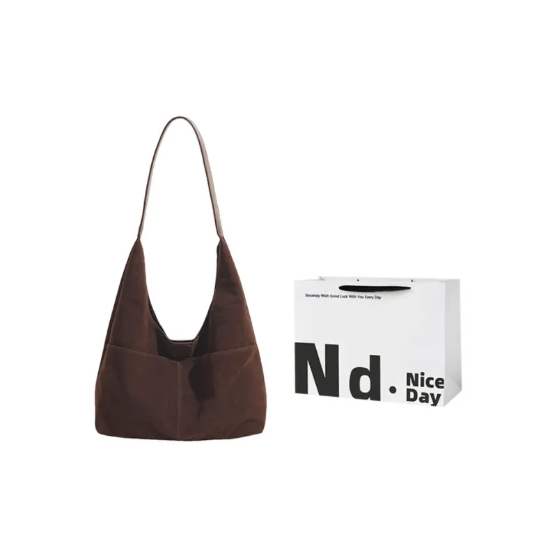 SWIMADE Suede Bucket Bag, Shoulder Bag Regular Women's Black/Burgundy/Coffee/Brown-12