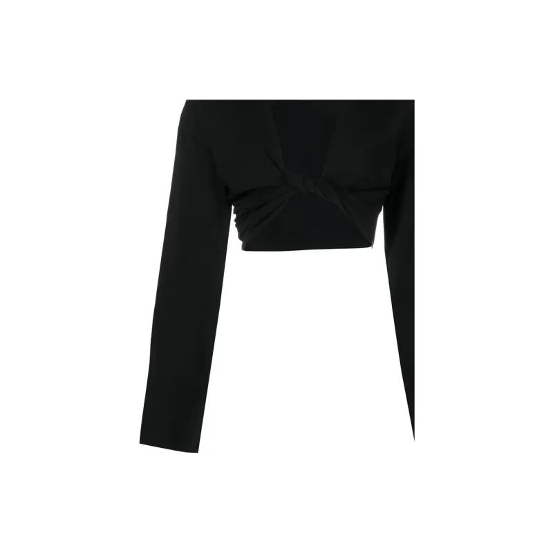 Blumarine Twist Detailed Cropped Long Sleeved Top-4