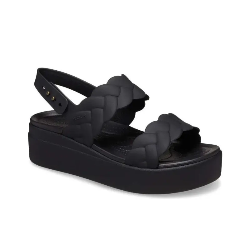 Crocs Brooklyn One Strap Sandals 7.5cm Women's Black-2