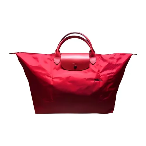 LONGCHAMP Nylon Tote Bag Shopping Bag Handbags Medium Size Women's Red