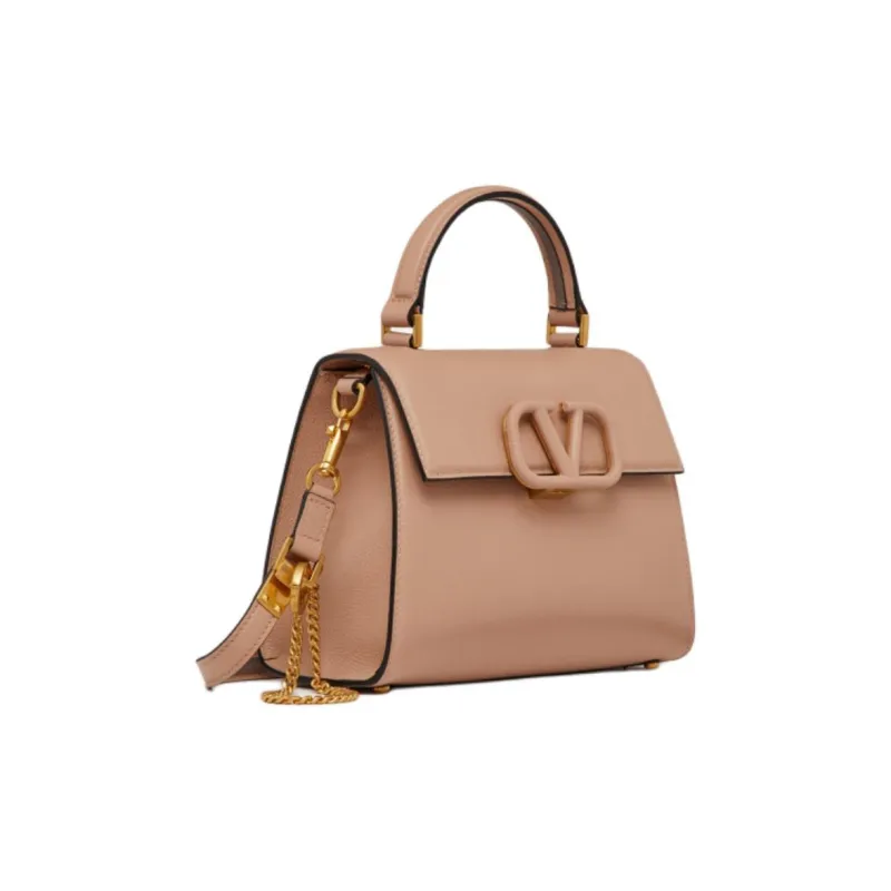 Valentino VSLING Grain Calfskin Shoulder Bag, Crossbody Bag, Handbag Trumpets Women's Cinnamon Pink-1