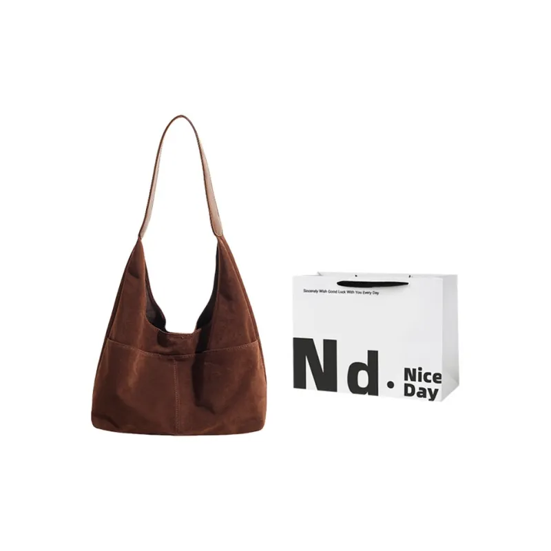 SWIMADE Suede Bucket Bag, Shoulder Bag Regular Women's Black/Burgundy/Coffee/Brown-18