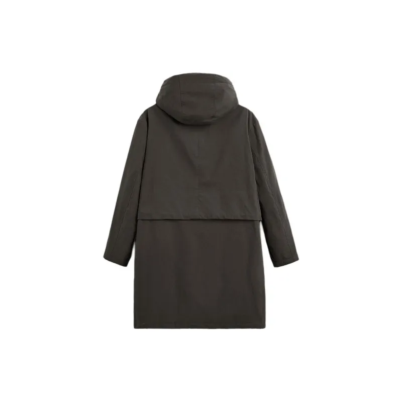 ZARA Parka Coats Men Brown-1