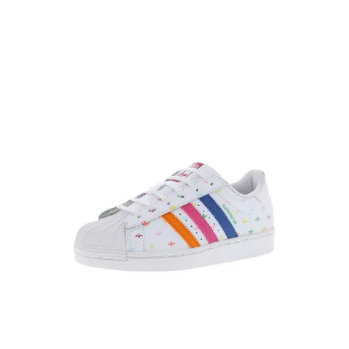 Adidas Originals SUPERSTAR Anti Slip Wear Resistant Low Top Kids' Skateboarding Shoes White Children Aged 3 7 sportowes Old