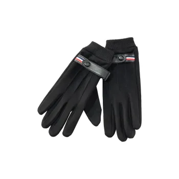 Shanghai Story Polyester Knit Gloves Men's Black