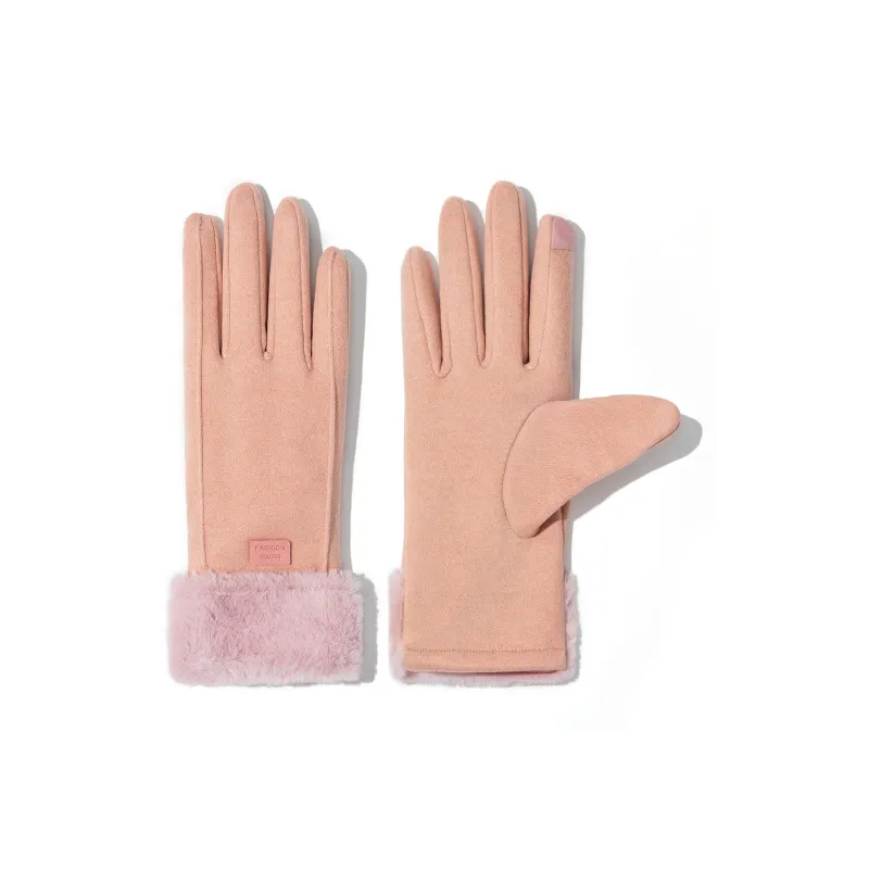 Shanghai Story Polyester Knit Gloves Women's 3 Colors-5