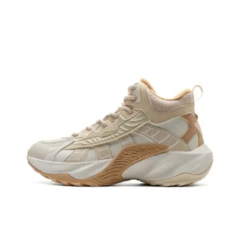 XTEP Slip Resistant Warm Mid Top Casual Shoes Women's Beige Brown
