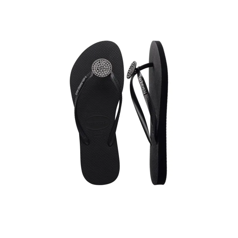 Havaianas Slim Rubber Sole Slip-Resistant Flip Flops Women's Black-5
