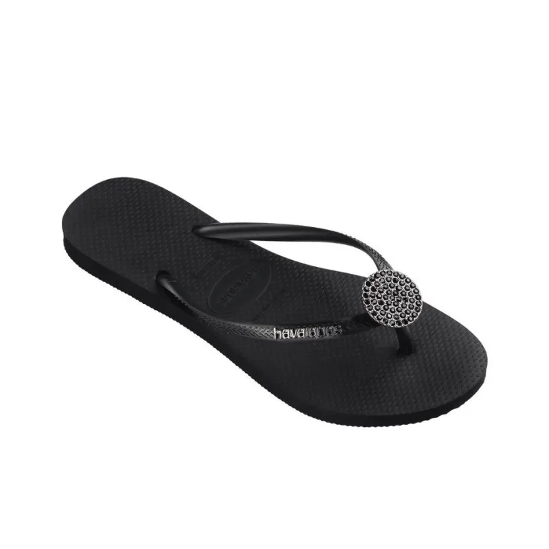 Havaianas Slim Rubber Sole Slip-Resistant Flip Flops Women's Black-2