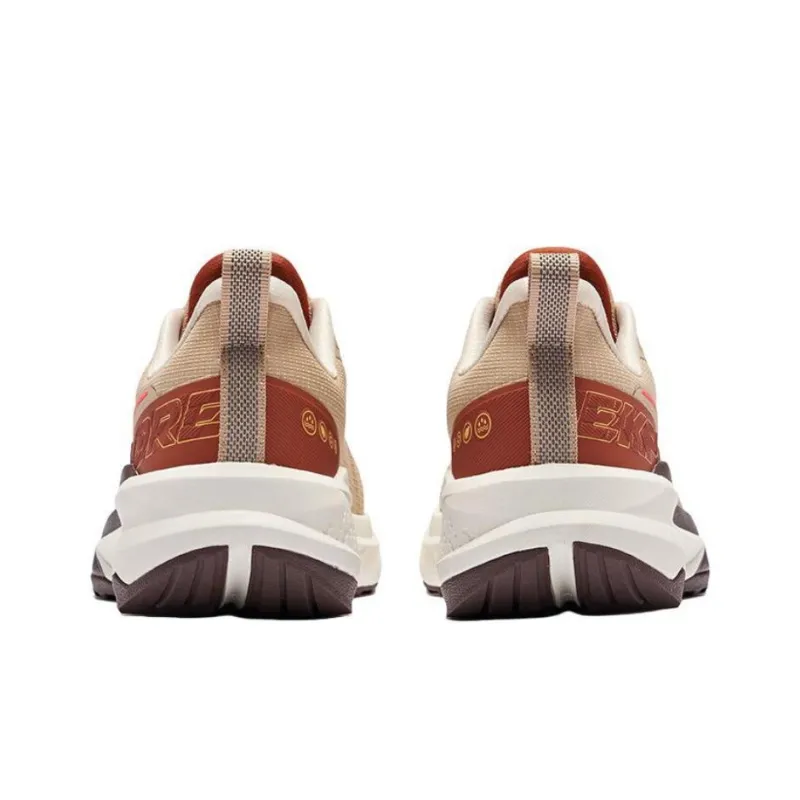 Erke Cushioned Slip-Resistant Low-Top Running Shoes Women's Beige Brown-4