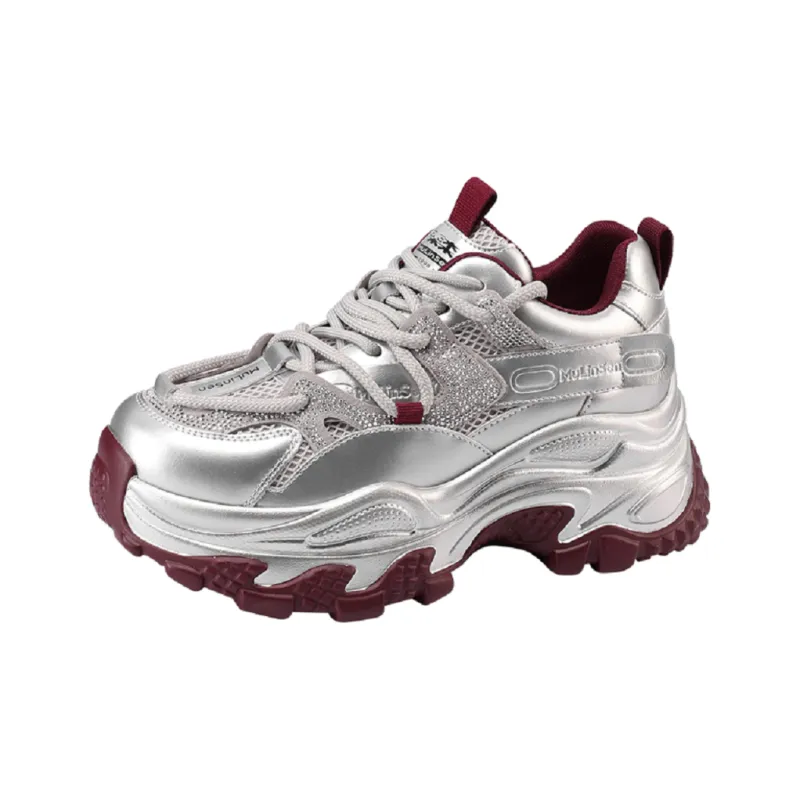 Mulinsen Height Increasing Wear-Resistant Low-Top Chunky Sneakers Women's-6