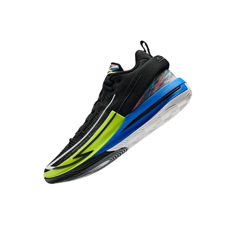 Anta Fengmang 1 Anti Slip Wear Resistant High Top Basketball Shoes Men's Black Green Blue-1