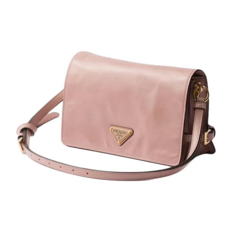 PRADA Leather Crossbody Bag Shoulder Bag Women's Lily Of The Valley Powder-1