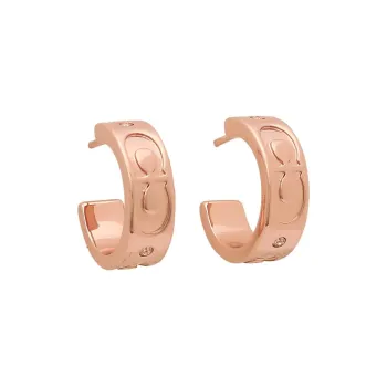 COACH Brass Earrings Women's Pink
