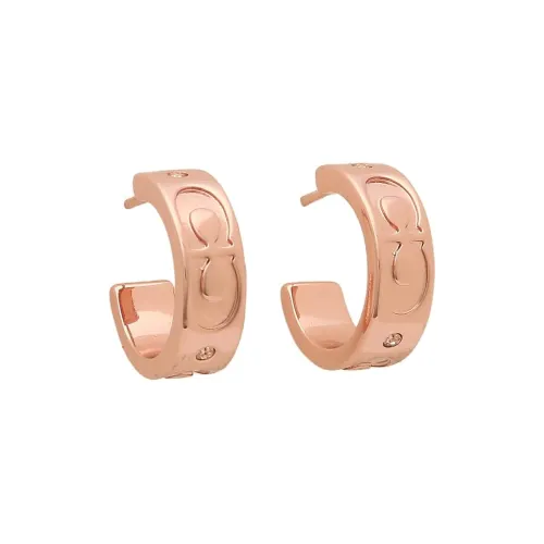 COACH Brass Earrings Women's Pink