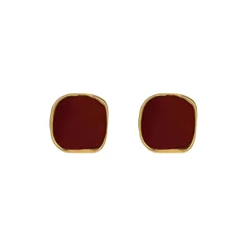 Rhymes Gold Plated Copper Stud Earrings Women's