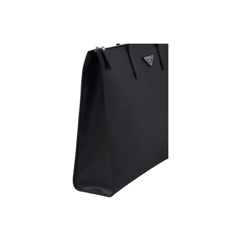 PRADA Saffiano Leather Tote Bag, Shopping Bag, Handbag Men's Black-3