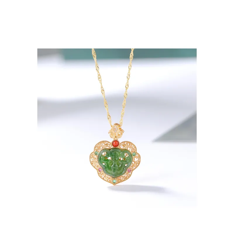 S&A Hetian Jade Necklaces Jasper Women's-1