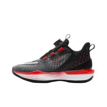 PEAK State Maximums Trigonometric 3.0 Anti Slip Wear Resistant Mid Top Children's Basketball Shoes Black Red Teenagers