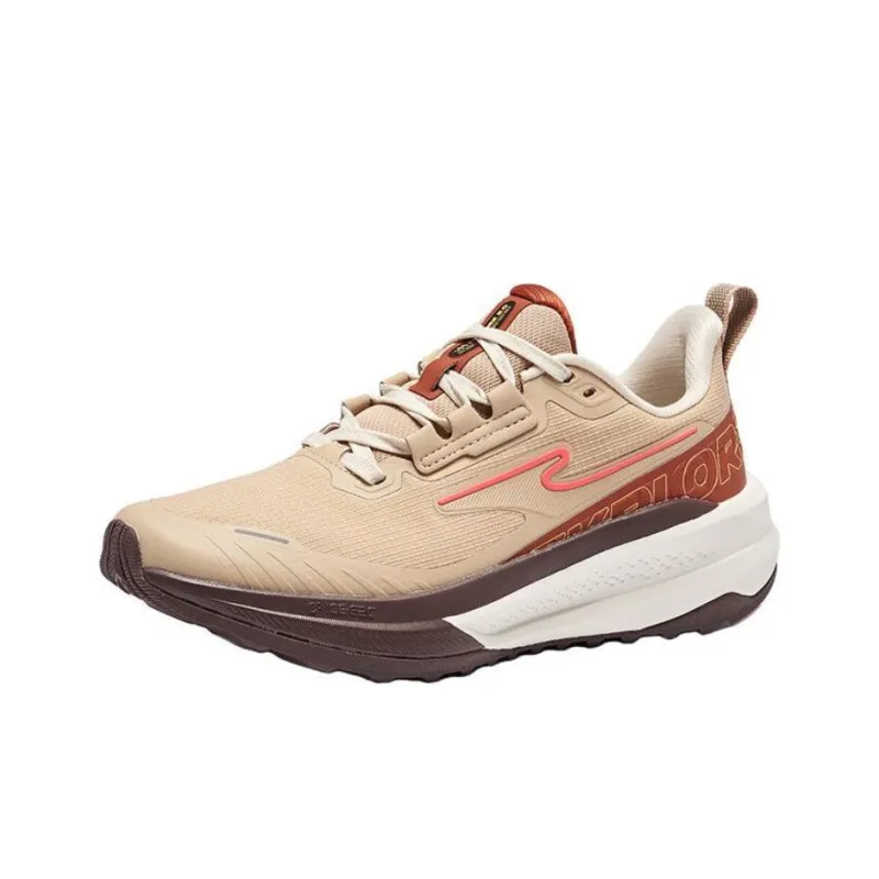 Erke Cushioned Slip-Resistant Low-Top Running Shoes Women's Beige Brown-1
